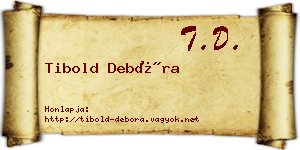 Tibold Debóra névjegykártya
